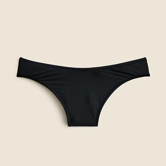 J. CREW 90's High Leg Bikini Bottoms Black *NEW* - Picture 1 of 3